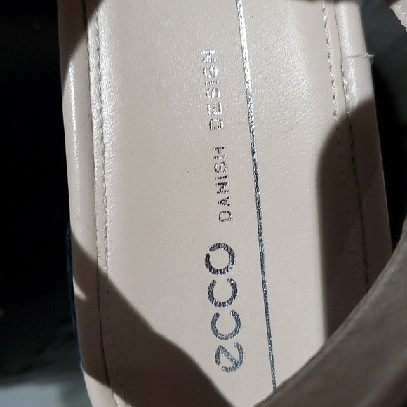 ECCO SHAPE 35 BLOCK SLINGBACK HEELED SANDALS LIGHT BLUE OPEN TOE - Picture 8 of 11